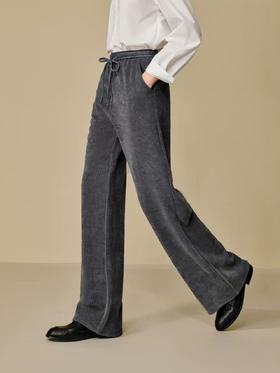 茵曼 松紧腰直筒裤秋冬宽松长裤179.9元（线上线下同步在售，不一定有货，介意勿拍）626922-NT