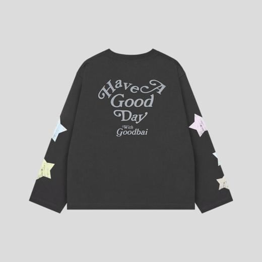 GOODBAI 'HAVE A GOOD DAY'五角星印花长袖T恤 商品图4
