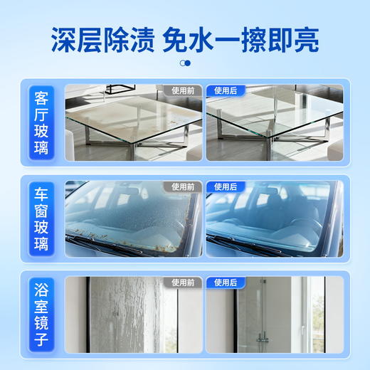 【新品上新✨】『晴空净亮玻璃水』一瓶解锁多场景 多效合一 洁净防尘免水洗 灰落即走 玻璃久亮 商品图2