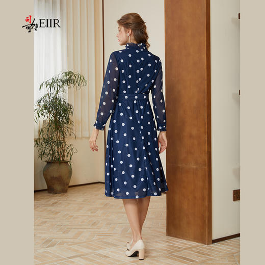 司歌波点长袖连衣裙收腰春秋A921243X 商品图3