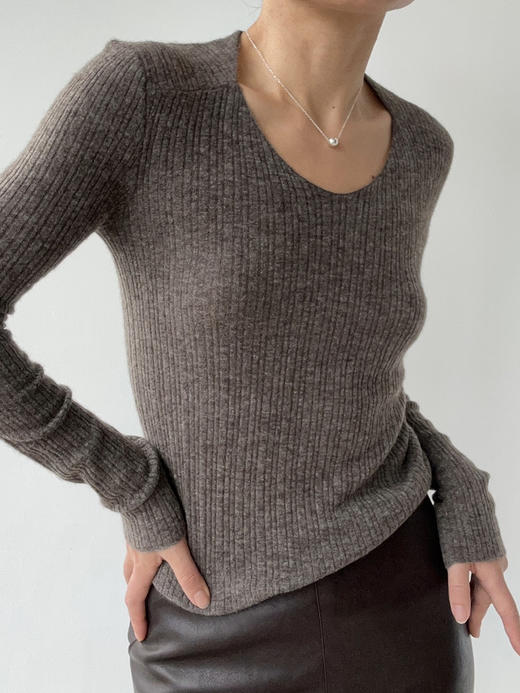 DONSEE10｜DS10AW2519-F 深灰棕 牦牛绒针织打底 商品图1