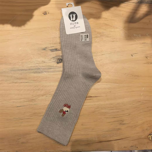 韩系简约刺绣动物暖绒袜-纪念日百货门店同款165296348 商品图3