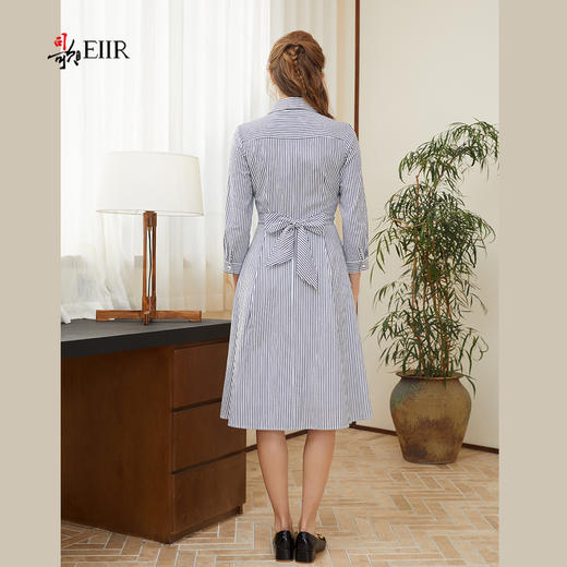 司歌条纹收腰衬衫连衣裙春秋A921252X 商品图3