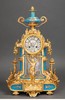 独角鹿西洋古董 1850-1870年代法国拿破仑三世时期出品宫廷人物主题铜鎏金精雕修饰手绘描金座钟瓷瓶三件套 商品缩略图1