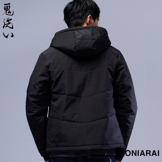 ONIARAI/鬼洗25秋冬新品压格连帽铺拼接棉外套男式休闲 B25U326 商品图2