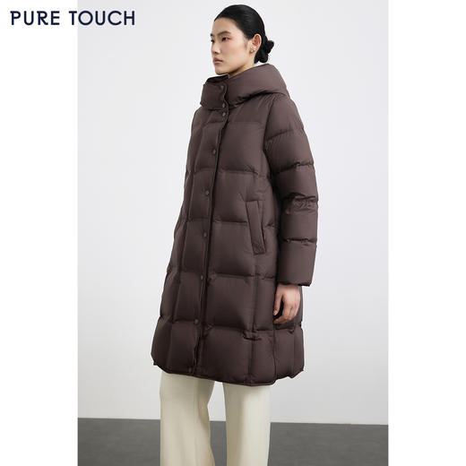 商场同款PURE TOUCH女装25秋冬新款白鸭绒羽绒服中长款连帽羽绒服 商品图4