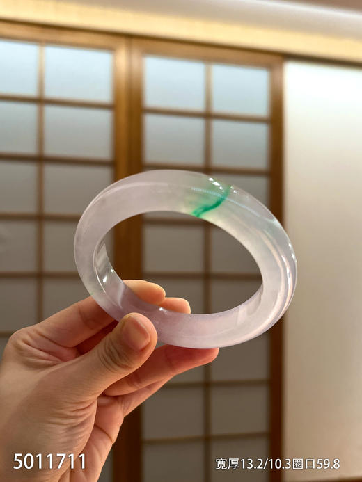 近高冰种飘翠手镯【5011711】圈口59.8~具体价格微信咨询 商品图0