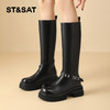 星期六都市甜酷百搭厚底长筒骑士靴SSD4117T3F 商品缩略图1