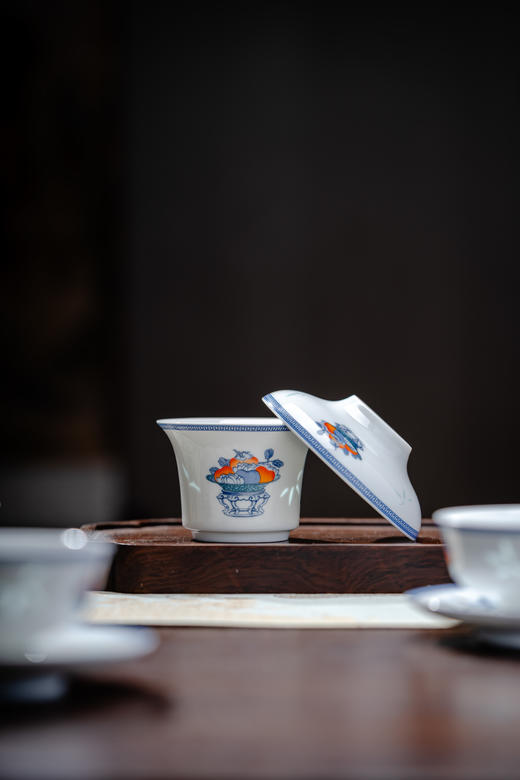 富玉 |  景德镇玲珑瓷组合功夫茶具  岁朝清供16头茶具 商品图3