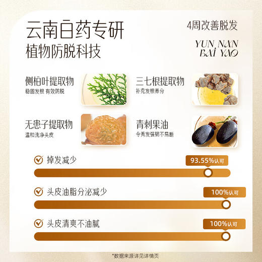 【白药精选】云南白药养元青控油强韧防脱洗发乳210ml+头皮护理液60ml套装护发控油洗头膏长发适用 商品图4