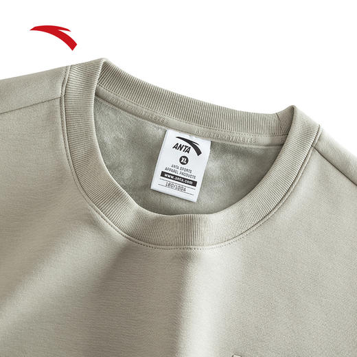 安踏加绒卫衣男士冬季圆领套头衫长袖针织保暖运动上衣152447727N 商品图3