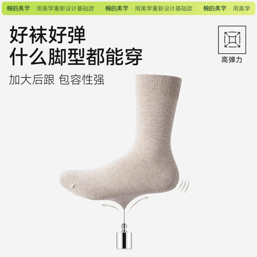 「棉的美学」 纯棉透气男士短筒袜子 7A抗菌防臭运动吸汗百搭短袜 商品图2