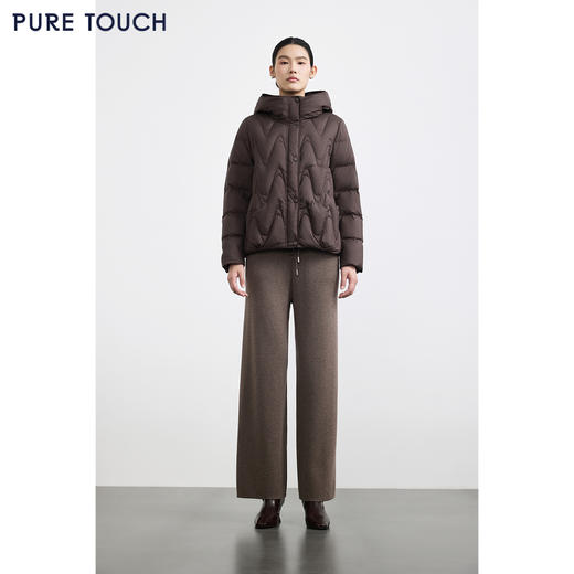 商场同款PURE TOUCH女装25冬新款白鸭绒羽绒服短款连帽宽松羽绒服 商品图3