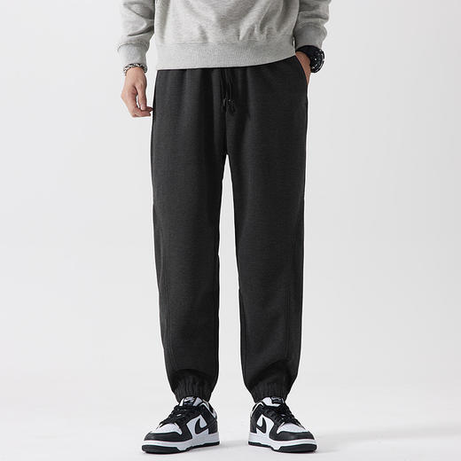 【厚实保暖】罗蒙秋冬款男士休闲裤束脚裤腰部抽绳设计时尚百搭通勤宽松版型长裤子男 商品图2