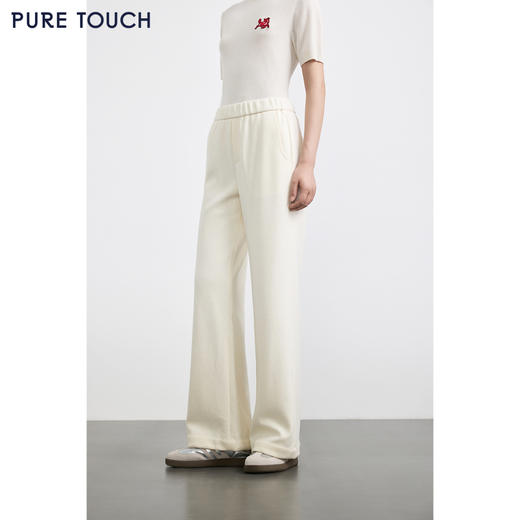 商场同款PURE TOUCH女装25秋冬软糯高腰直筒休闲裤松紧腰加厚长裤 商品图4