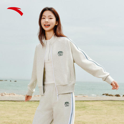 安踏针织开衫外套女装冬季新款学院风休闲宽松运动上衣162538704 商品图1