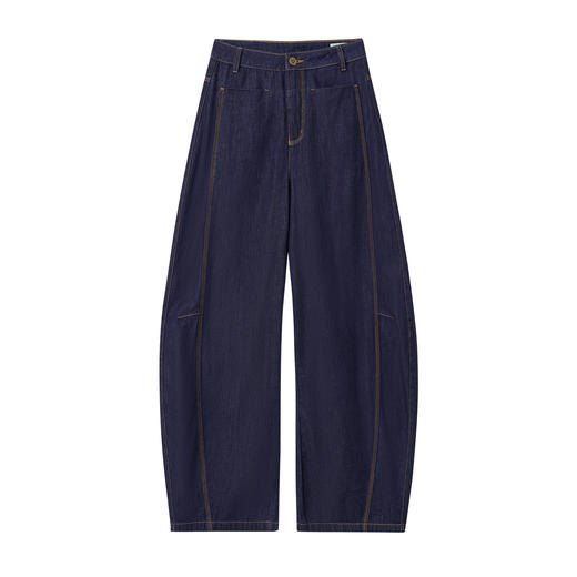 ONIARAI/鬼洗25秋冬新品女生高腰结构线条弯刀牛仔长裤 25B4448 商品图3