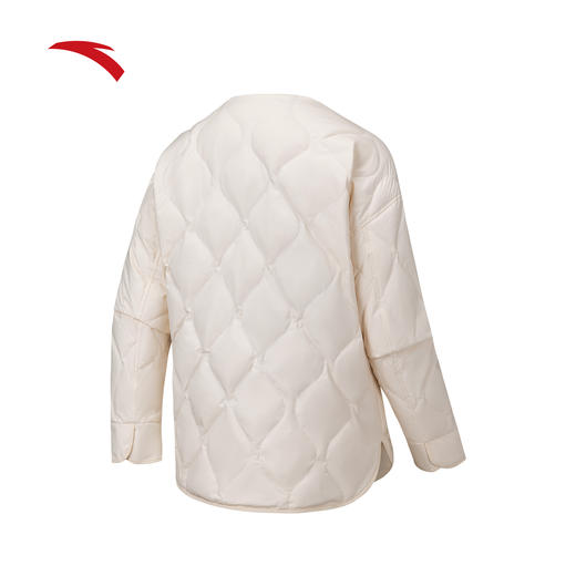 安踏户外无领轻薄羽绒服女士冬季落肩短款鸭绒保暖外套162546903 商品图1