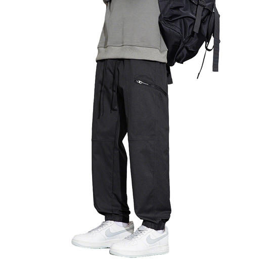 【加绒款】罗蒙秋冬款男士休闲裤束脚设计侧边隐形袋子拉链款式腰部抽绳设计舒适百搭长裤子 商品图11