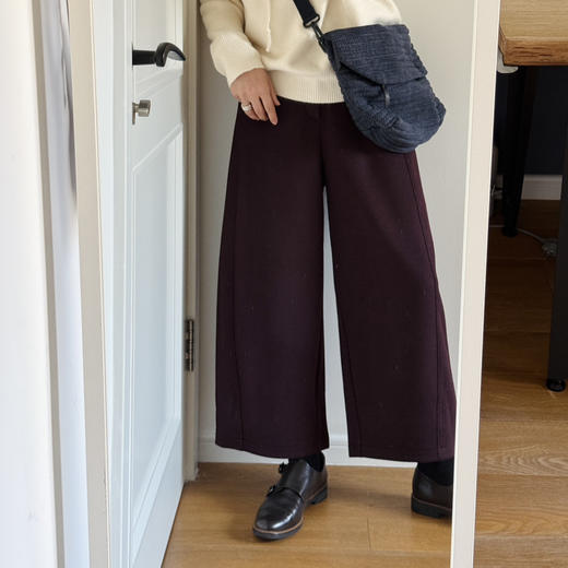 25秋冬--时髦廓形腿型救星！醋酸羊毛九分毛呢裤。自留闭眼入！ 商品图1