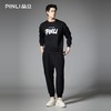 PINLI品立2025秋季新款男士宽松圆领字母印花套头卫衣长袖上衣潮BG253109011 商品缩略图1