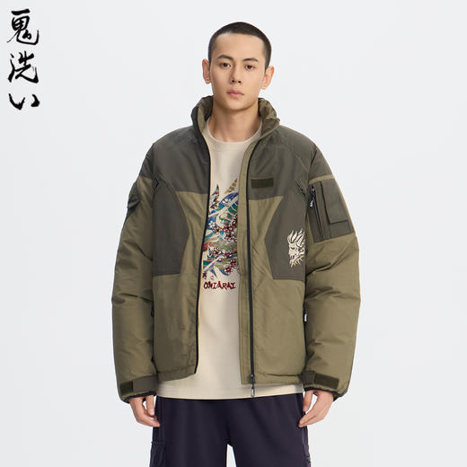 ONIARAI/鬼洗25秋冬新品多口袋工装拼色立领棉服外套男式 B340243 商品图0