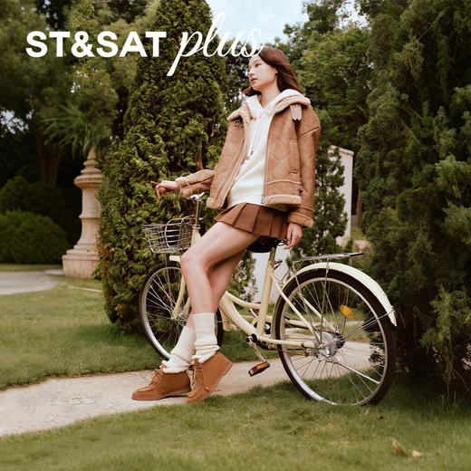 星期六复古暖系绒绒短靴SSD4118547 商品图3