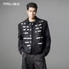 PINLI品立2025秋冬新款撞色垫肩休闲夹克男潮牌翻领短款西服外套GD253104157 商品缩略图0