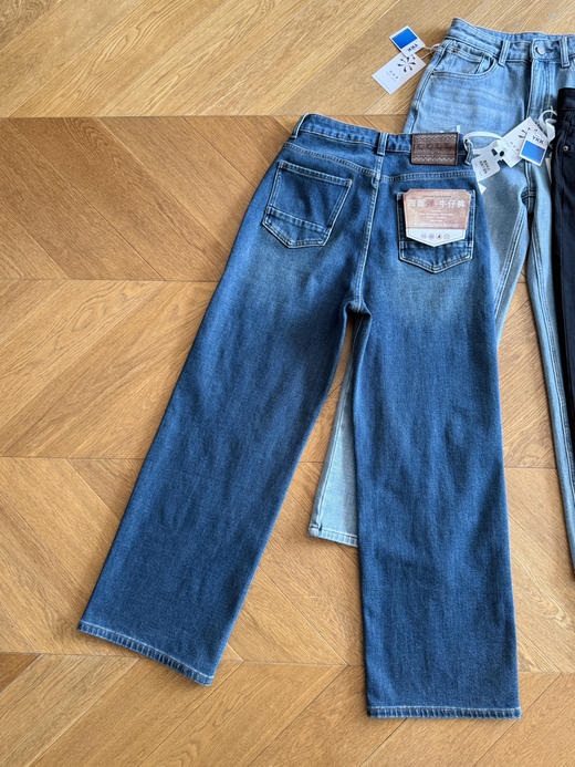 25秋冬--长腿磨毛直筒四面弹高腰牛仔裤【包邮+三天无理由退换】 商品图12