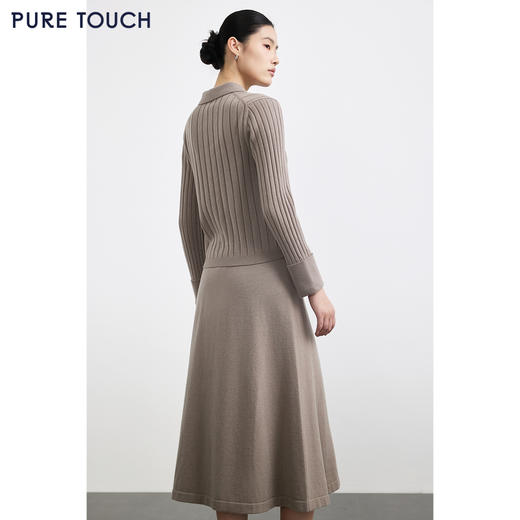 商场同款PURE TOUCH女装25秋冬新款羊毛针织开衫翻领精纺宽松毛衣 商品图4