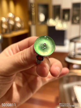 玻璃种木那平安扣戒指【5030811】具体价格微信咨询