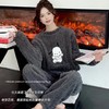 保暖套装家居服女士法兰绒暖暖裤套装加厚珊瑚绒提花秋冬保暖睡衣 商品缩略图1