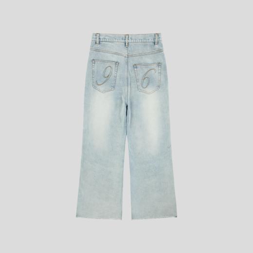 GOODBAI 916 logo洗色拼接微喇牛仔裤 商品图2