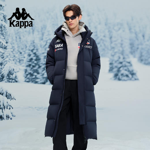 Kappa 冬季户外长款加厚鹅绒羽绒服 防泼水防风K0FY2YY42 商品图0