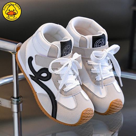 【小黄鸭】儿童鞋子运动鞋冬季新款男童阿甘鞋软底加绒保暖休闲鞋高帮德训鞋21-37 商品图6