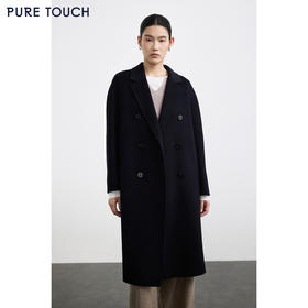 商场同款PURE TOUCH女装25秋冬新款丝绒毛混纺双面呢大衣H型毛呢
