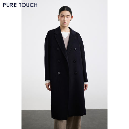 商场同款PURE TOUCH女装25秋冬新款丝绒毛混纺双面呢大衣H型毛呢 商品图0