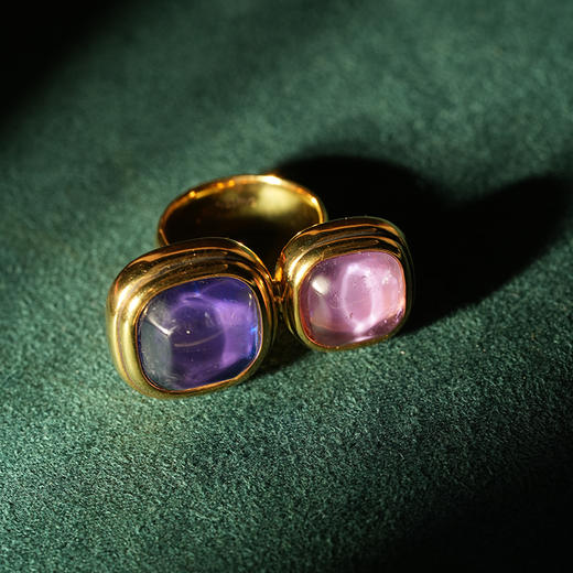 北京仓｜Goossens Paris-DOUBLE RENAISSANCE-宝蓝色 粉色 岩石水晶 戒指［法国设计师］ 商品图3