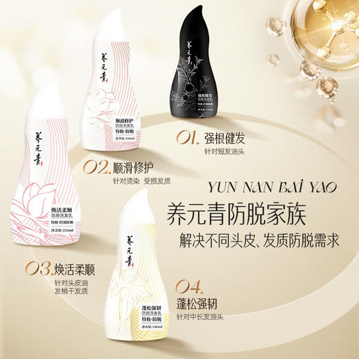 【白药精选】云南白药养元青控油强韧防脱洗发乳210ml+头皮护理液60ml套装护发控油洗头膏长发适用 商品图1