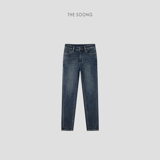 THESOONG| 靴裤‘加厚不加绒 高弹深蓝色小脚靴牛仔裤HBNZ222833 商品图0