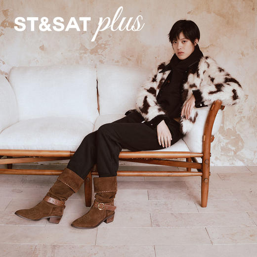 星期六星星铆钉扣带西部牛仔靴SSD4117175 商品图3