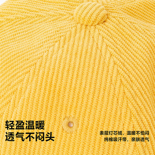 迷你巴拉巴拉婴儿帽子春秋灯芯绒保暖可调节头围宝宝休闲棒球帽 商品图3
