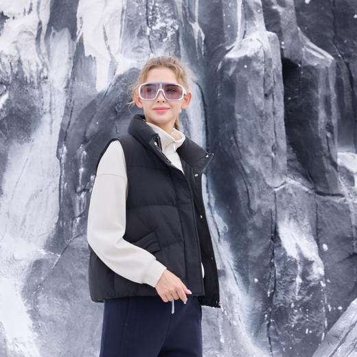 半身缘女装 冬季时尚立领百搭修身防风保暖背心254113U02040114 商品图2