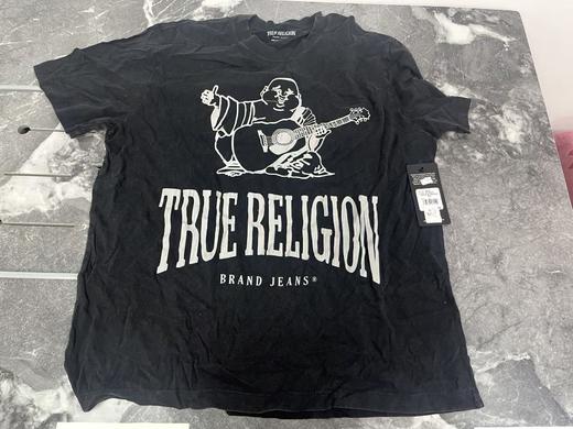 瑕疵TrueReligion/真实信仰 男士夏季透气经典印花圆领短袖休闲T恤 商品图0