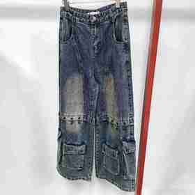 NC&水洗做旧链条工装牛仔裤50821 秋季 050963222577