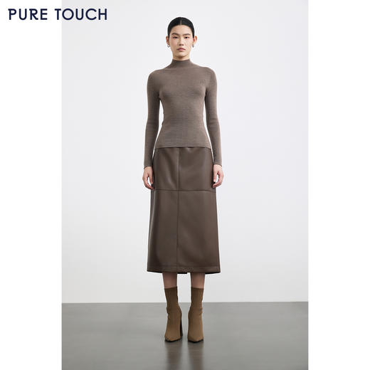 商场同款PURE TOUCH女装25秋冬半高领羊毛打底衫弹力修身针织衫 商品图3