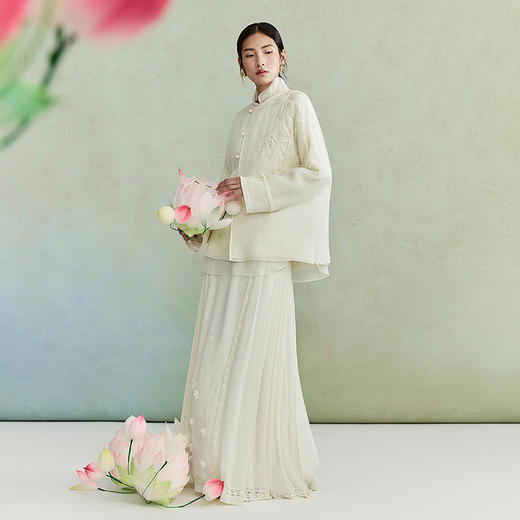 【林栖设计小店】桑蚕丝外套绣花优雅国风钉珠2026早春新款花仙子上衣女1961034 商品图8