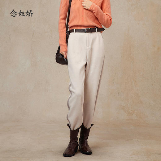 【商场同款】CNT5991 “ 暖暖通勤裤 ”  混色花纱拉绒面料 舒适柔软 侧拼条设计显腿直 商品图2