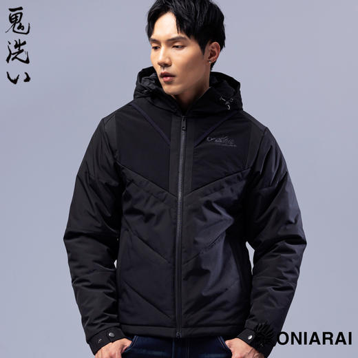 ONIARAI/鬼洗25秋冬新品压格连帽铺拼接棉外套男式休闲 B25U326 商品图0