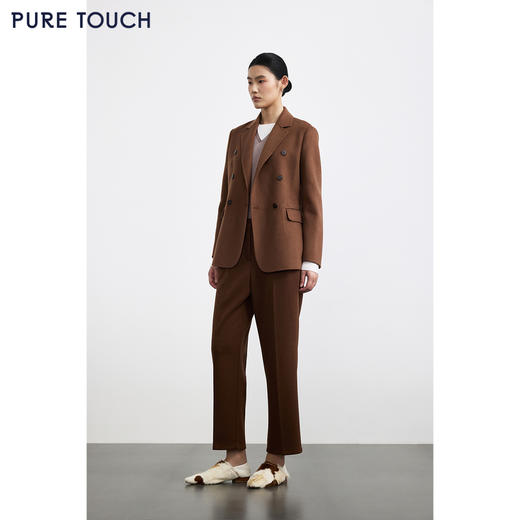 商场同款PURE TOUCH女装25秋冬新款双面呢西装丝毛混纺收腰短外套 商品图1